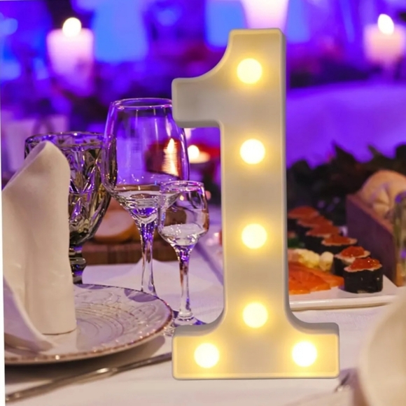 Number One 1 Light Marquee for Led Neon Sign Lights Wall Mantel Reception Table - Picture 1 of 7
